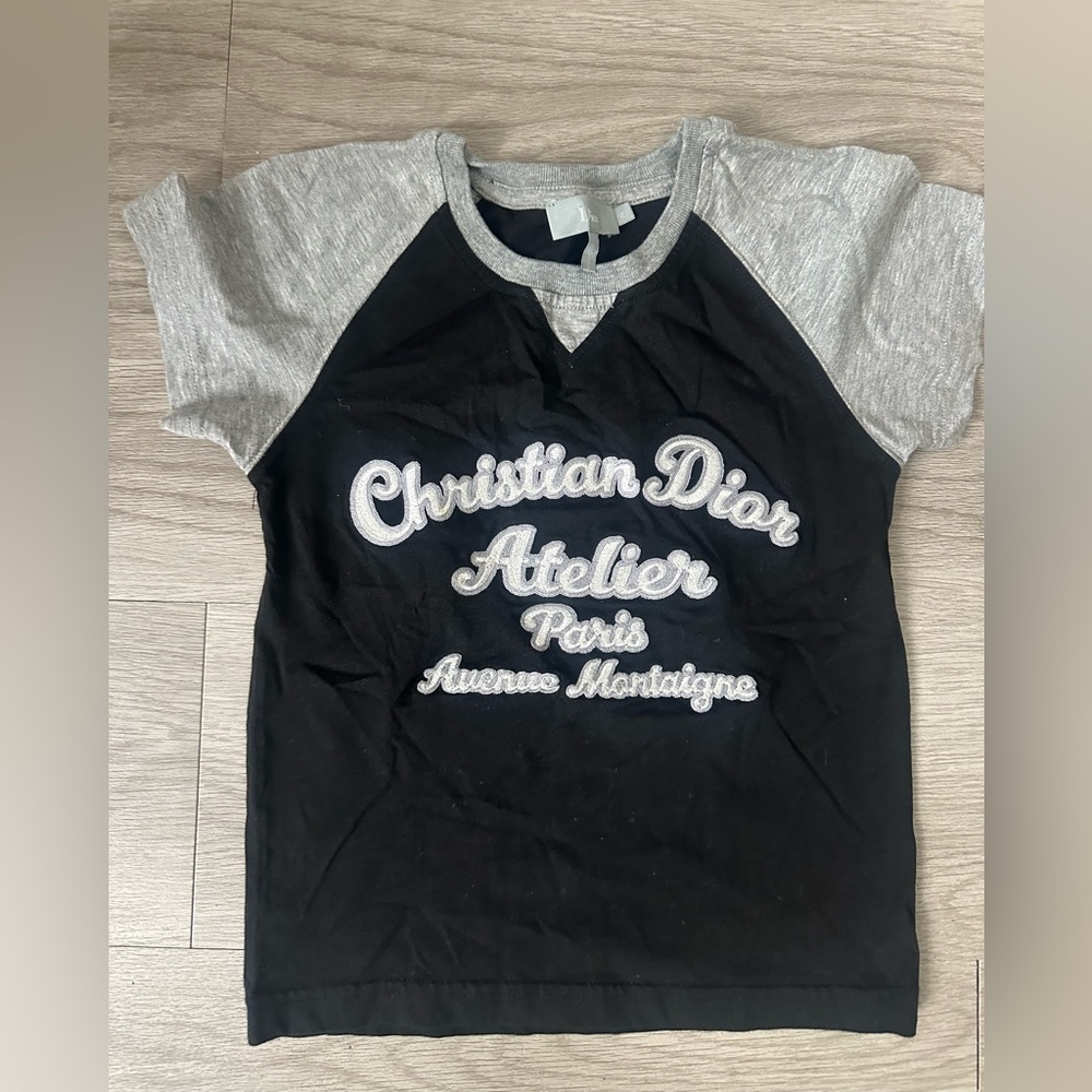 Dior Kids Black and Gray Short Sleeve Tee size 4